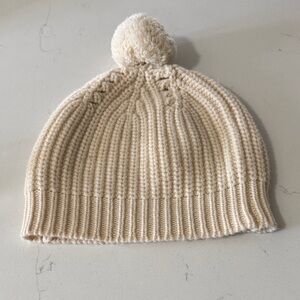 rag & bone cream beanie with poof